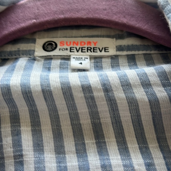 Long sleeve blue/white stripe button up - Picture 3 of 3